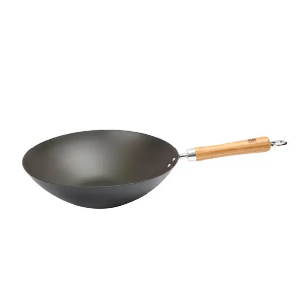 School of Wok Pre-Seasoned Wok 10.5 inch Flat Base