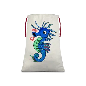 Scribblers the Seahorse Sublimation Linen Drawstring Sack