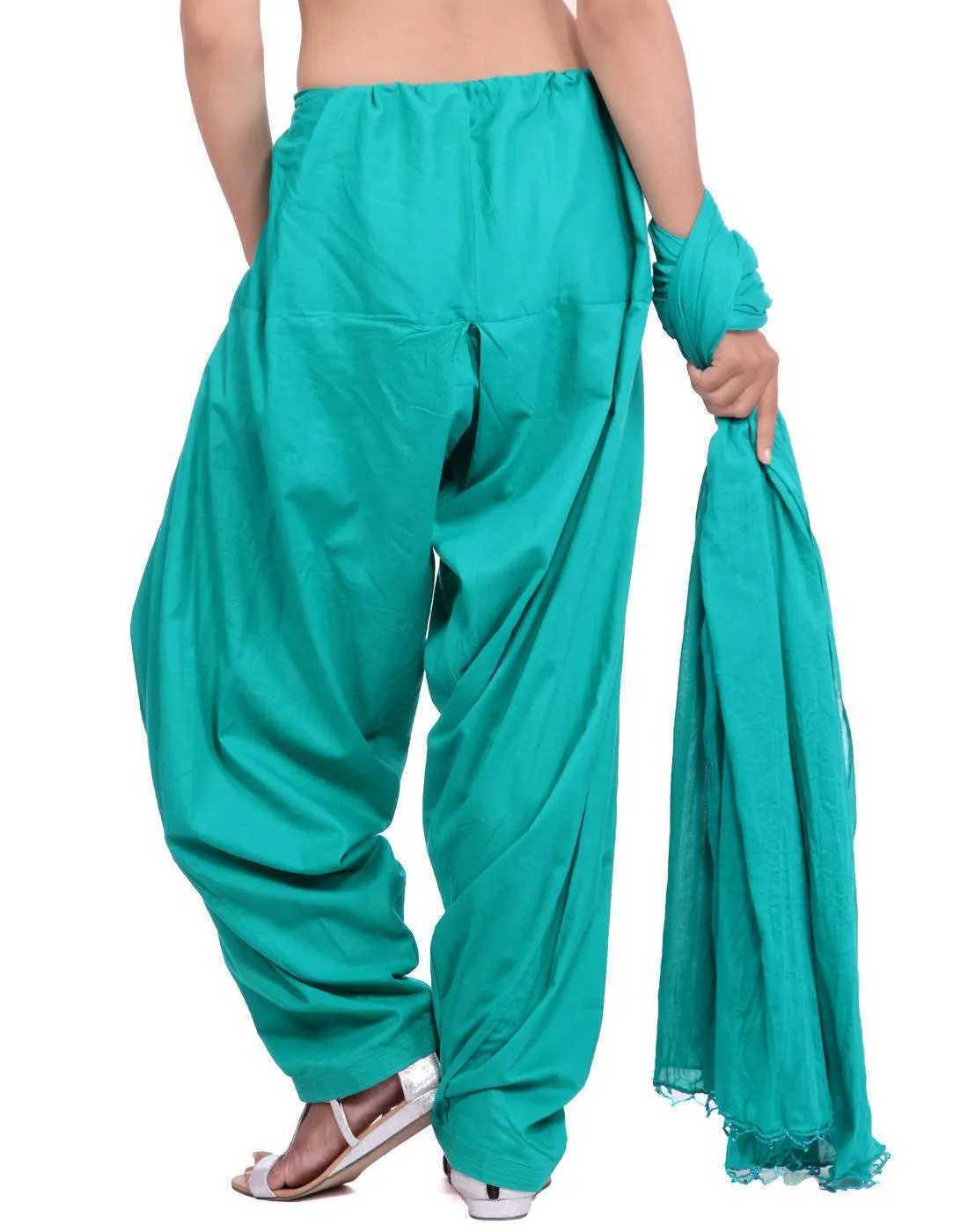 Sea Green Cotton Patiala Salwar And Dupatta Set