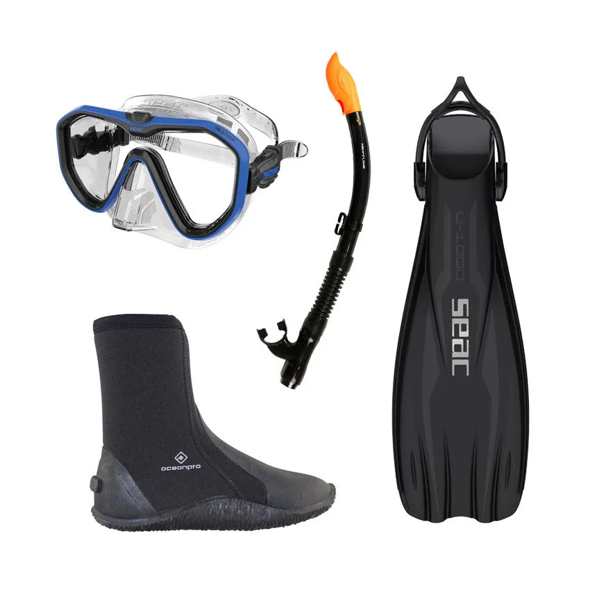 Seac Mask, Snorkel & Fin Startup Package