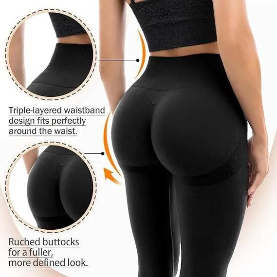 Seamless Butt Lifting Leggings for Women Workout, High Waisted Scrunch Butt Leggings for Gym Yoga