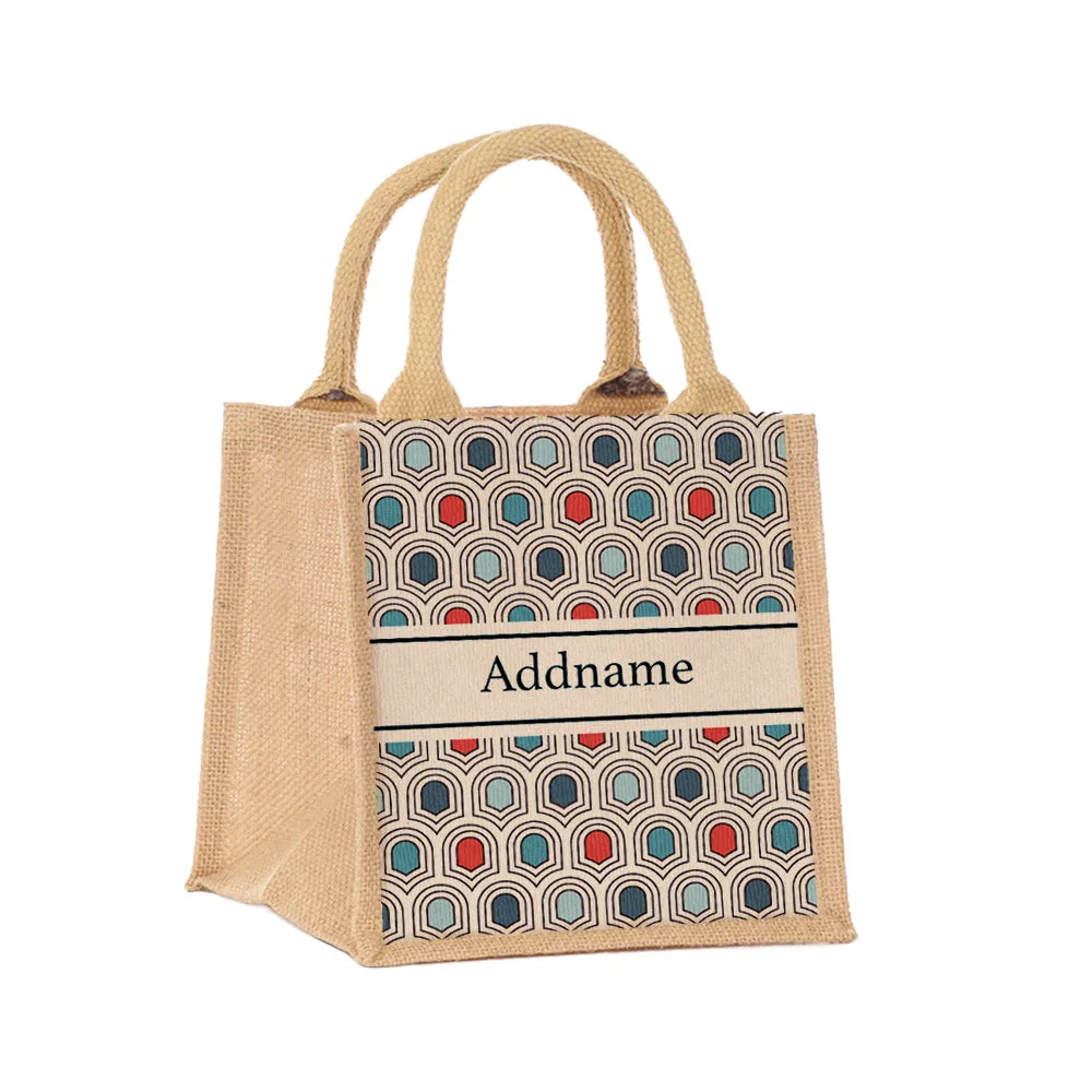 Seamless Mosaic Jute Tote Bag