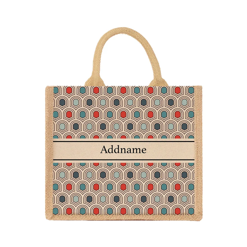 Seamless Mosaic Jute Tote Bag