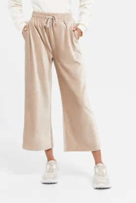 Senior Girls Beige Culotte Pants