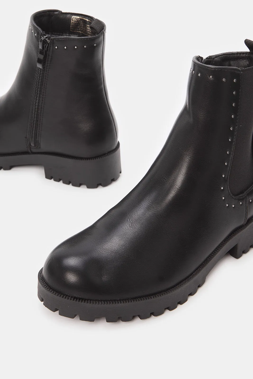 Senior Girls Black Chelsea Boots