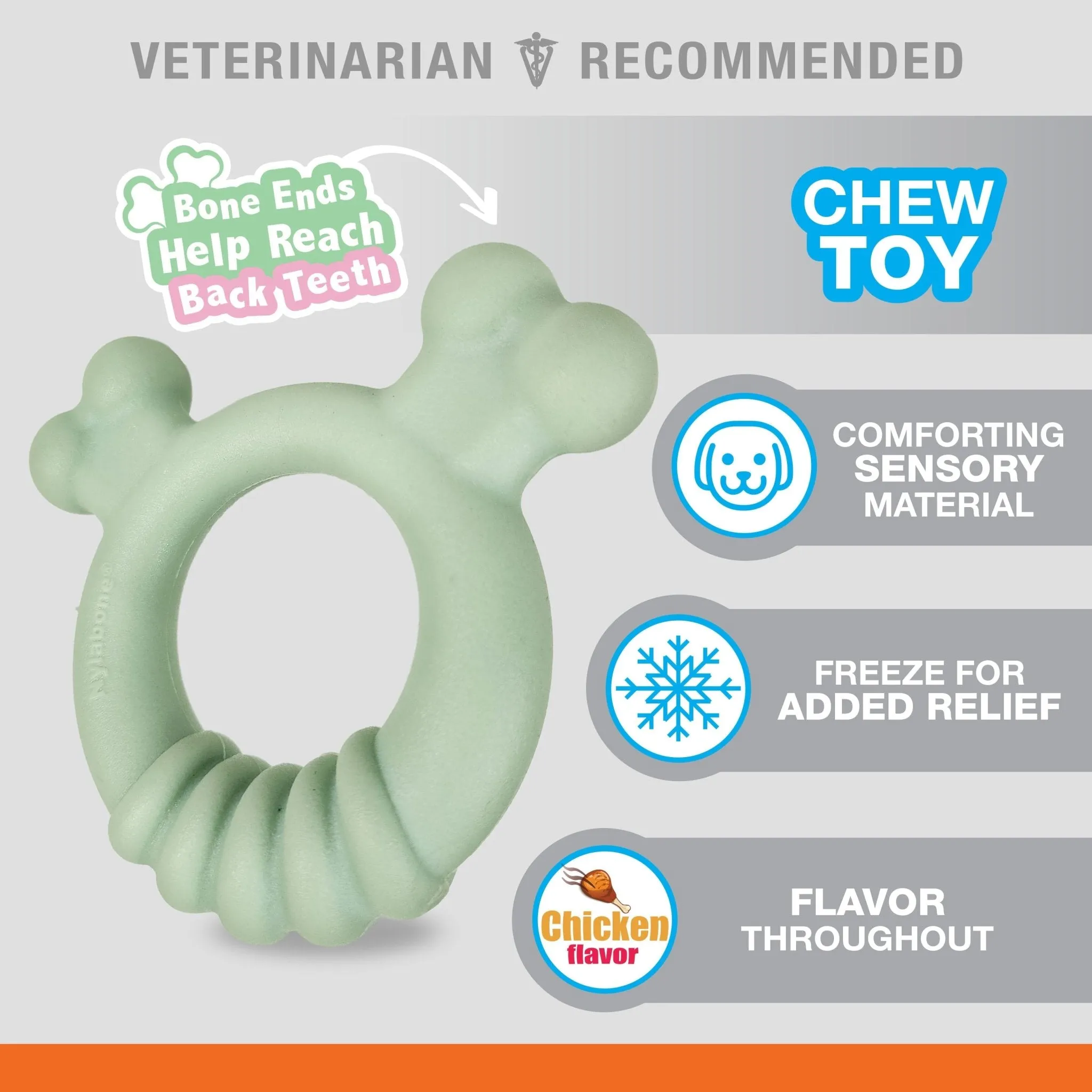 Sensory Material Puppy Teething Ring, Chicken, Small/Regular, Up to 25 Ibs