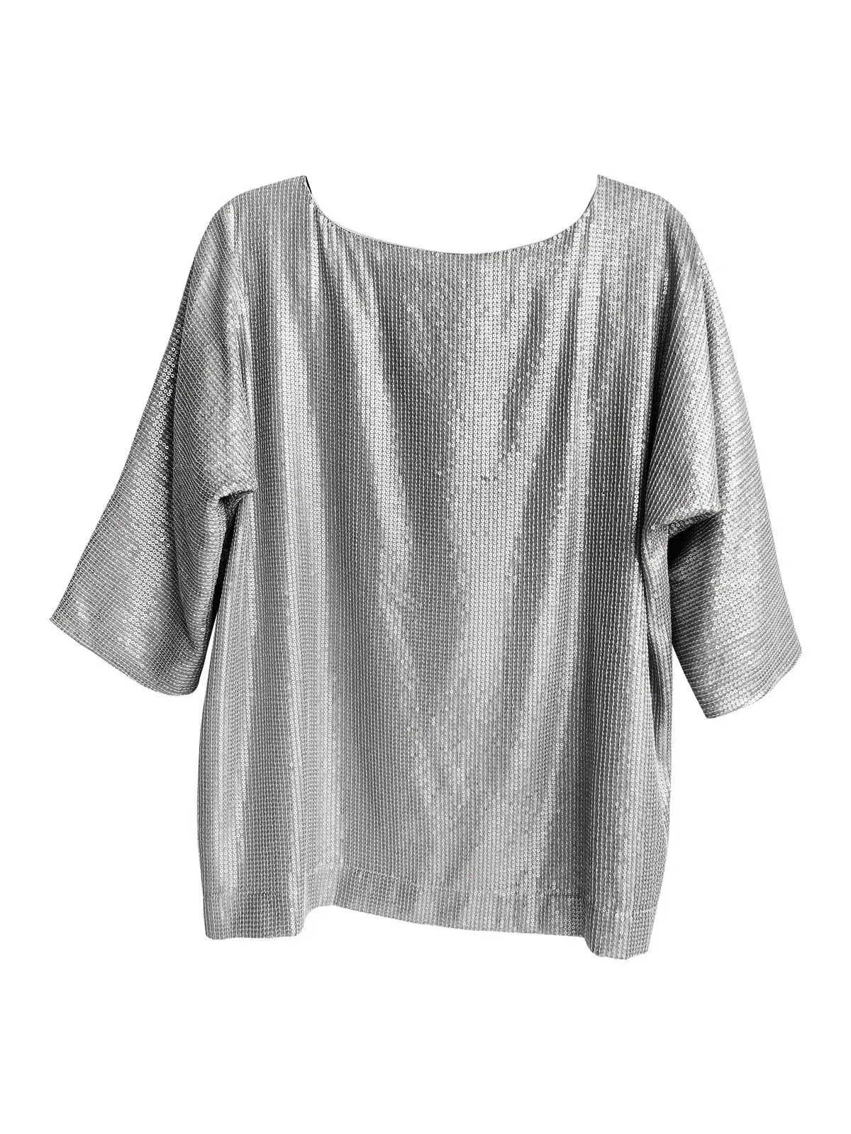 SEQUIN SHIFT TOP SILVER