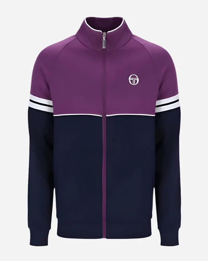 Sergio Tacchini Track Top NEW DAMARINDO in Blackberry/Gardenia