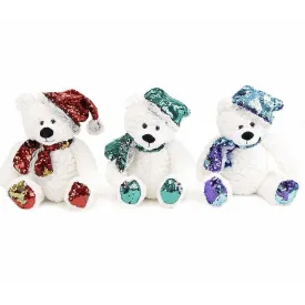 Set of Three Flip Sequins Holiday Bears