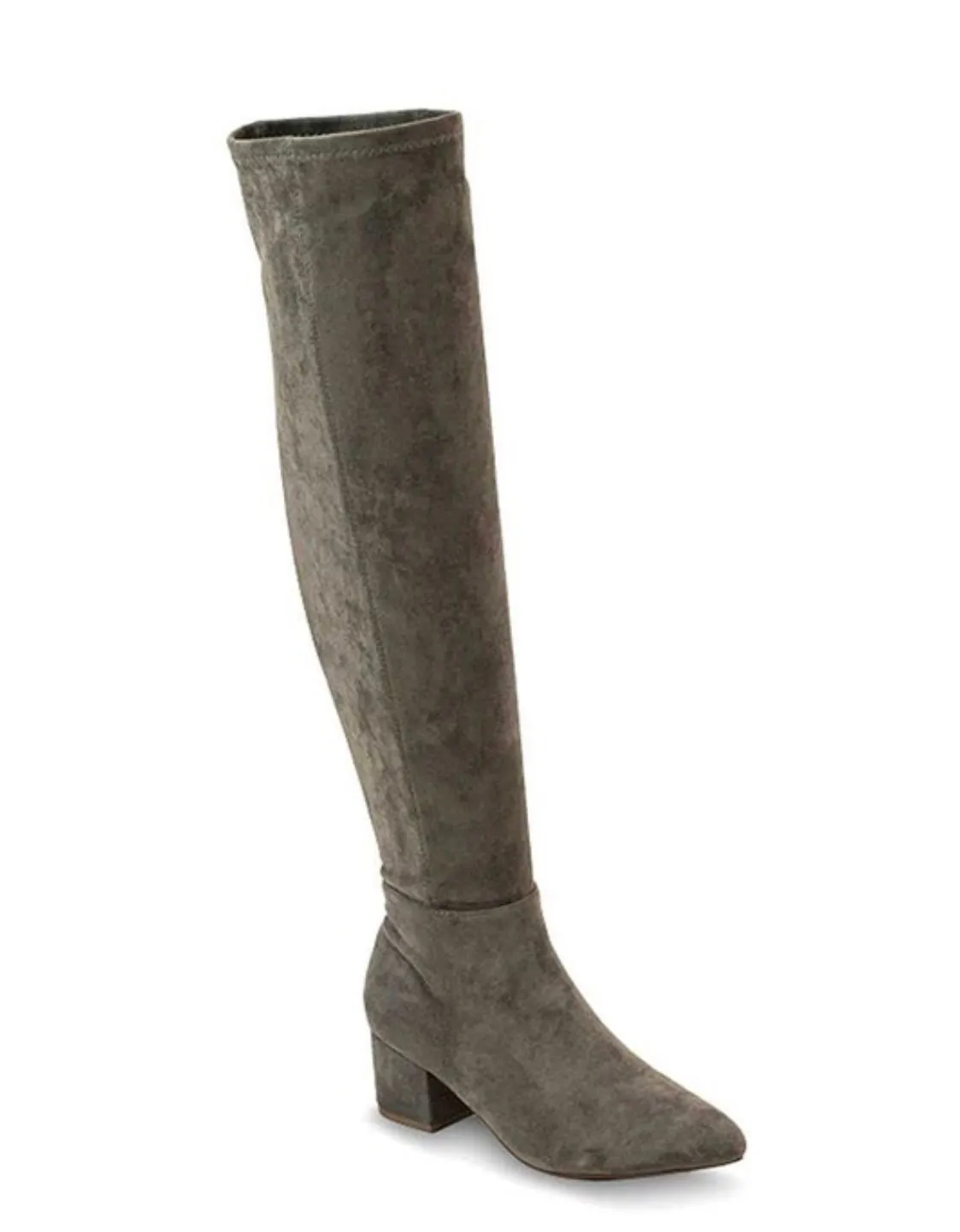 Set The Bar Pointed Toe Knee High Boots Grey