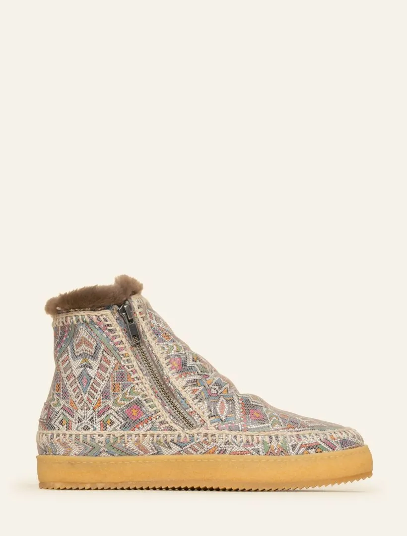 Setsu Crochet Ankle Boot Aztec Multi Natural