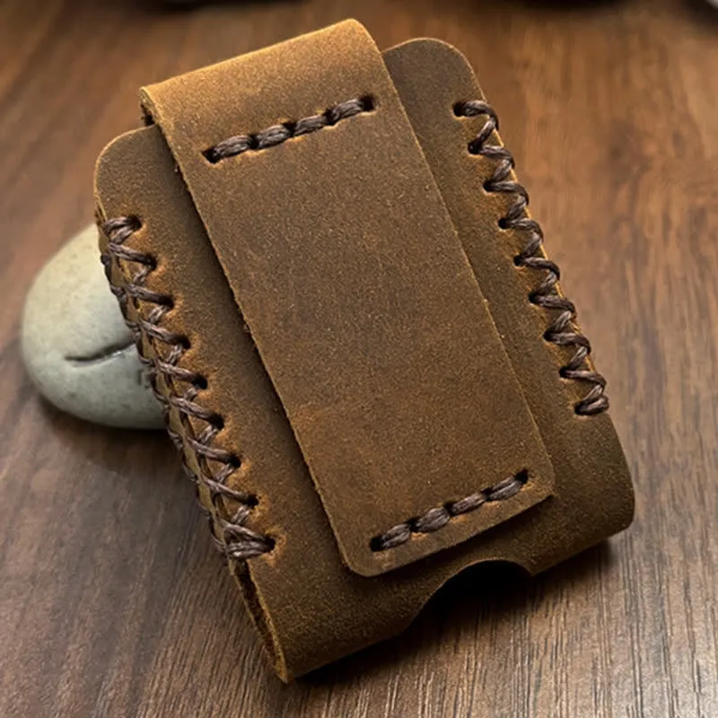 Sewing Design Handmade Lighter Holder Leather Belt Bag