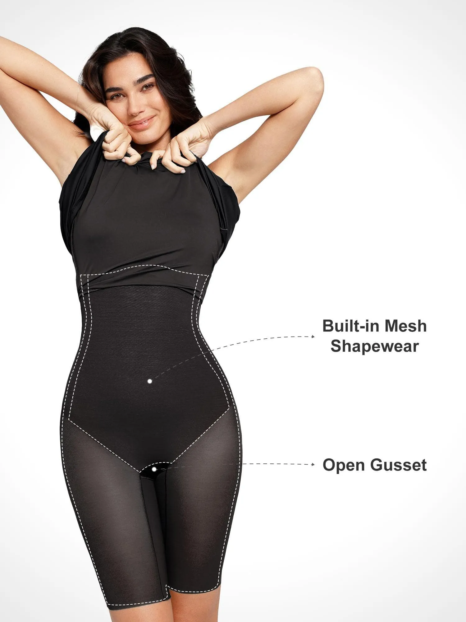 Shapewear Built-In Tummy Control A-Line Midi Dresses