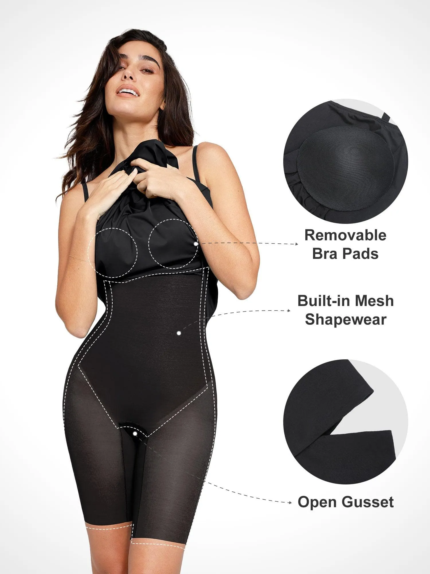 Shapewear Built-In Tummy Control A-Line Midi Dresses