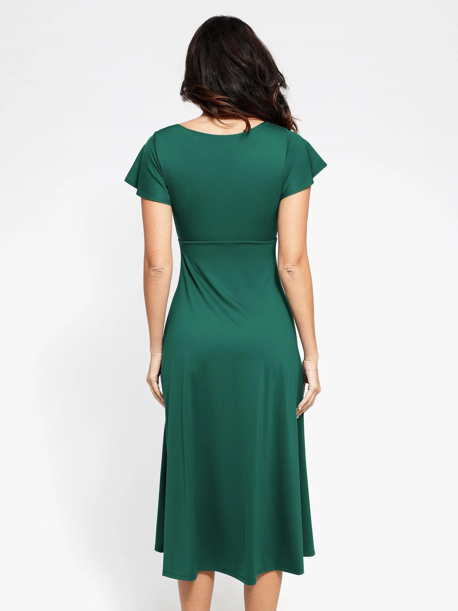 Shapewear Built-In Tummy Control A-Line Midi Dresses