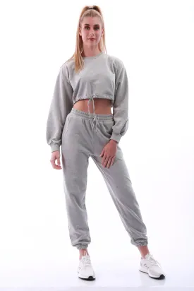 Shapewear Loose fit Jogger set (including crop top) - Grey