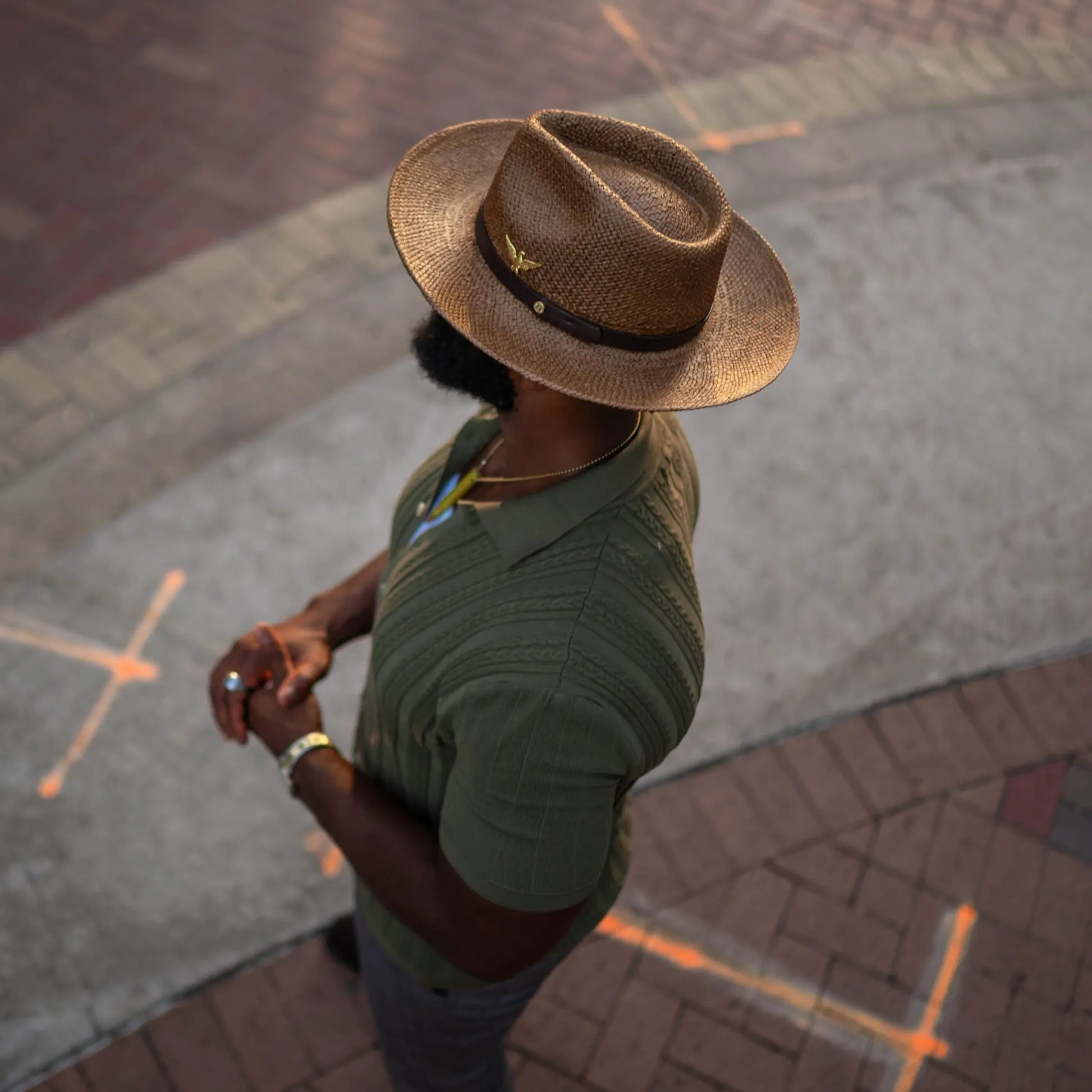 Sharp Straw Fedora Hat – Natural