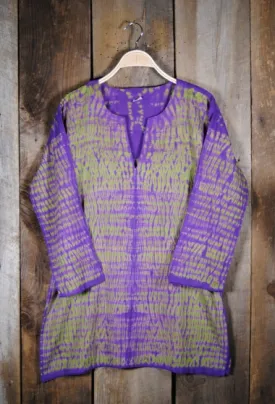 Shibori Dyed Tunic Purple