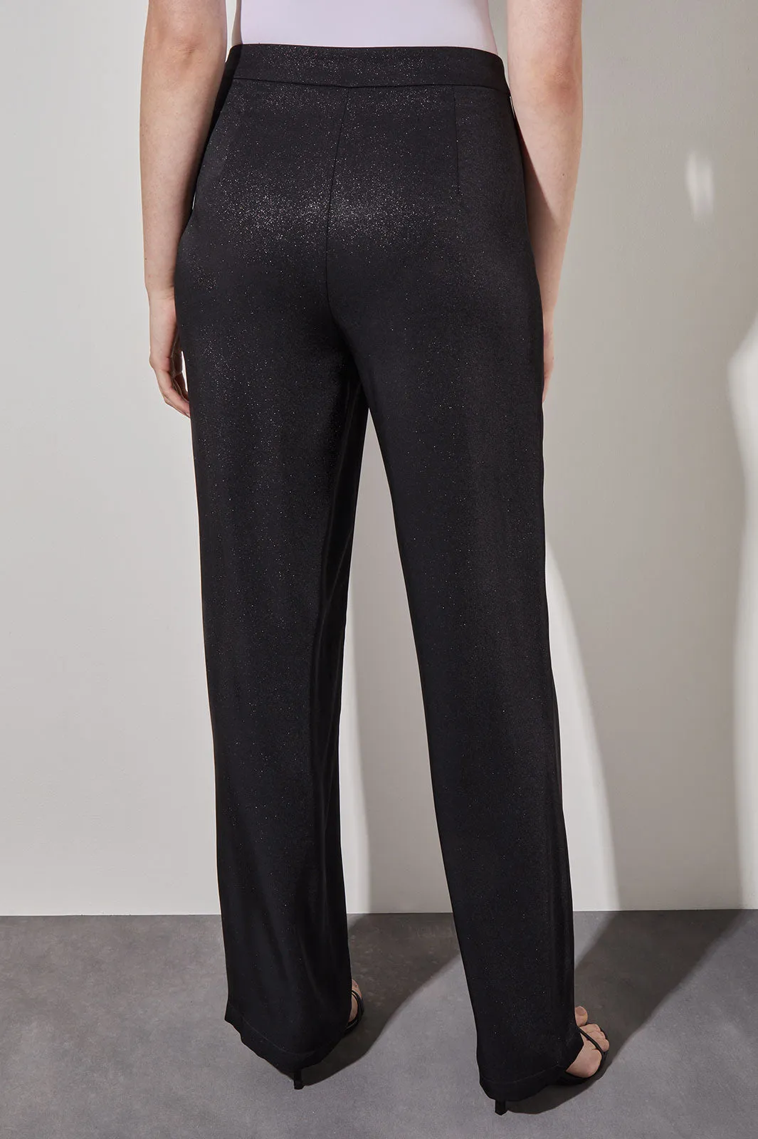 Shimmer Woven Straight-Leg Pants