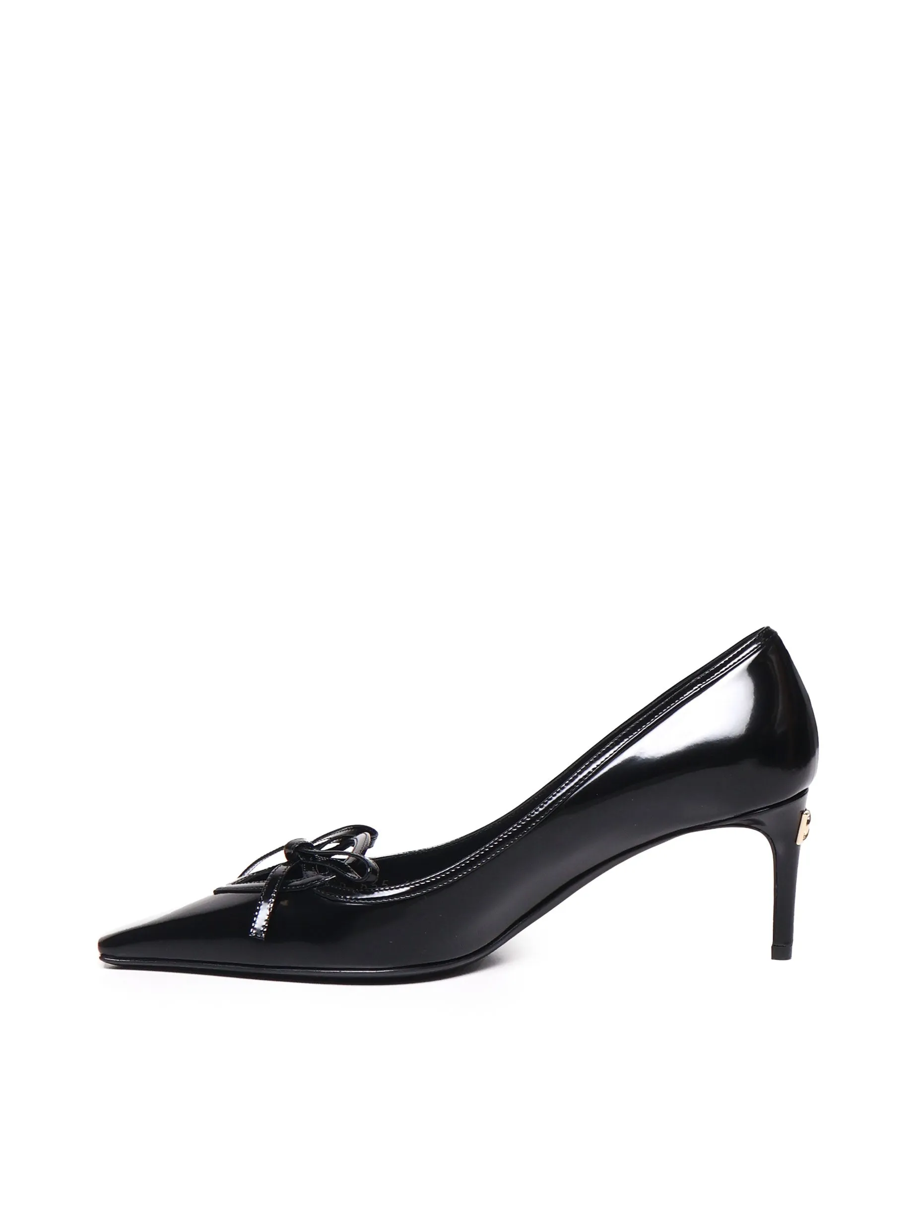 Shiny Black Calfskin Heeled Décolleté