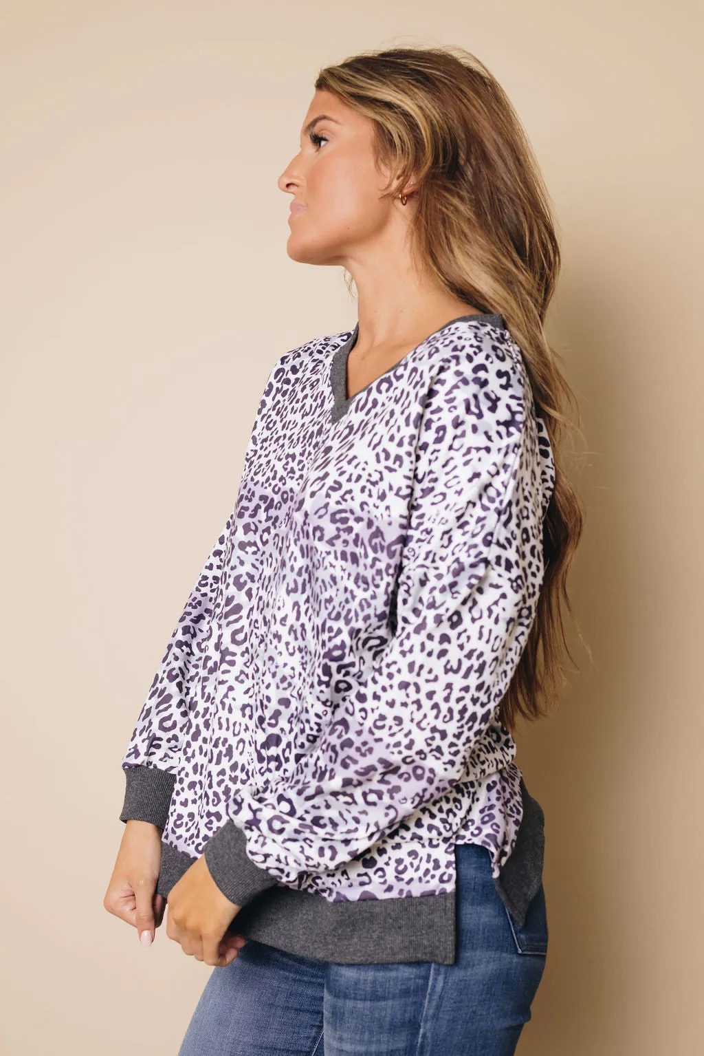 Shonda Leopard Color Block Top