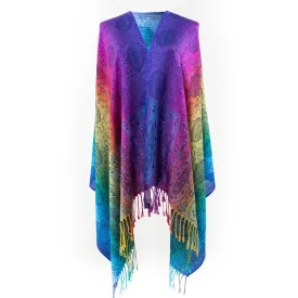 Shop Exquisite Blue/Multicolor Paisley Pashmina Scarf for Women: Elevate Your Style