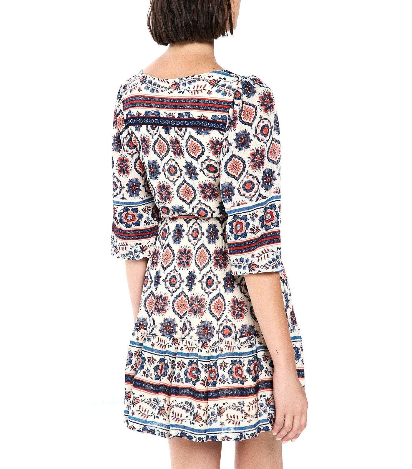 Short Geometric Belted Dress
 Multi