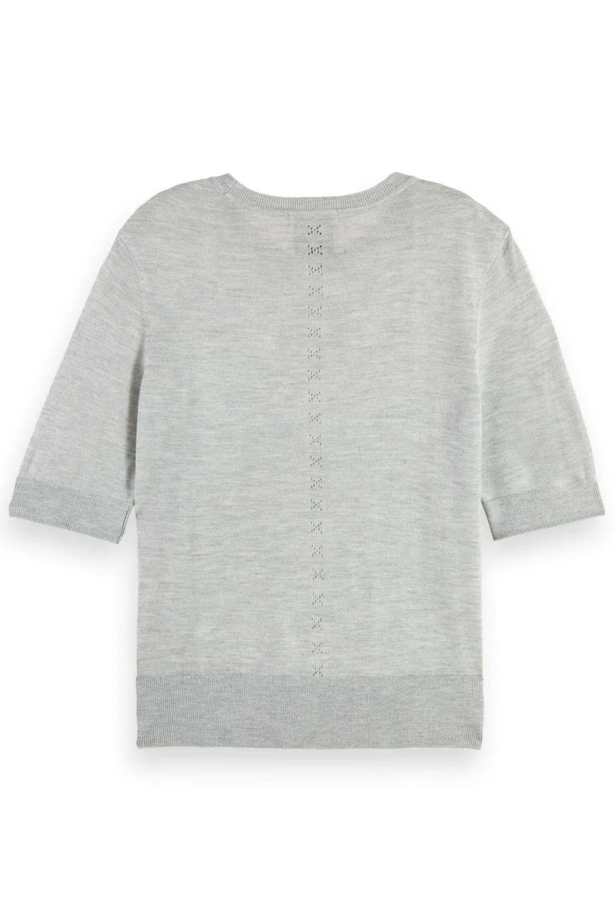 SHORT SLEEVED CREW NECK PULLOVER GREY MELANGE