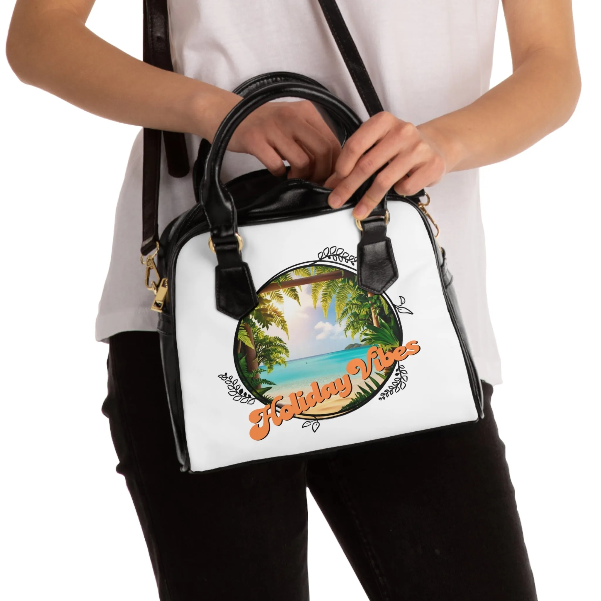 Shoulder Handbag - Holiday Vibes Beach Scene Purse