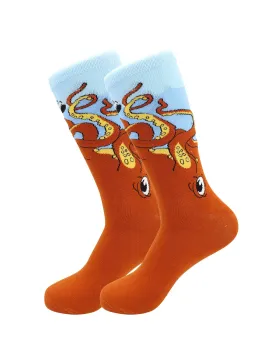 Sick Socks - Octopus (Orange) - Trippy Animal Dress Socks