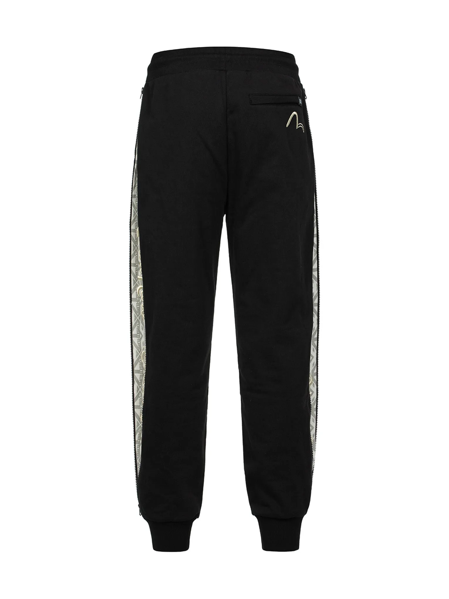 Side Zipper Allover Print and Seagull Embroidery Regular Fit Sweatpants