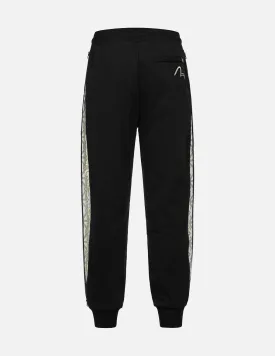 Side Zipper Allover Print and Seagull Embroidery Regular Fit Sweatpants