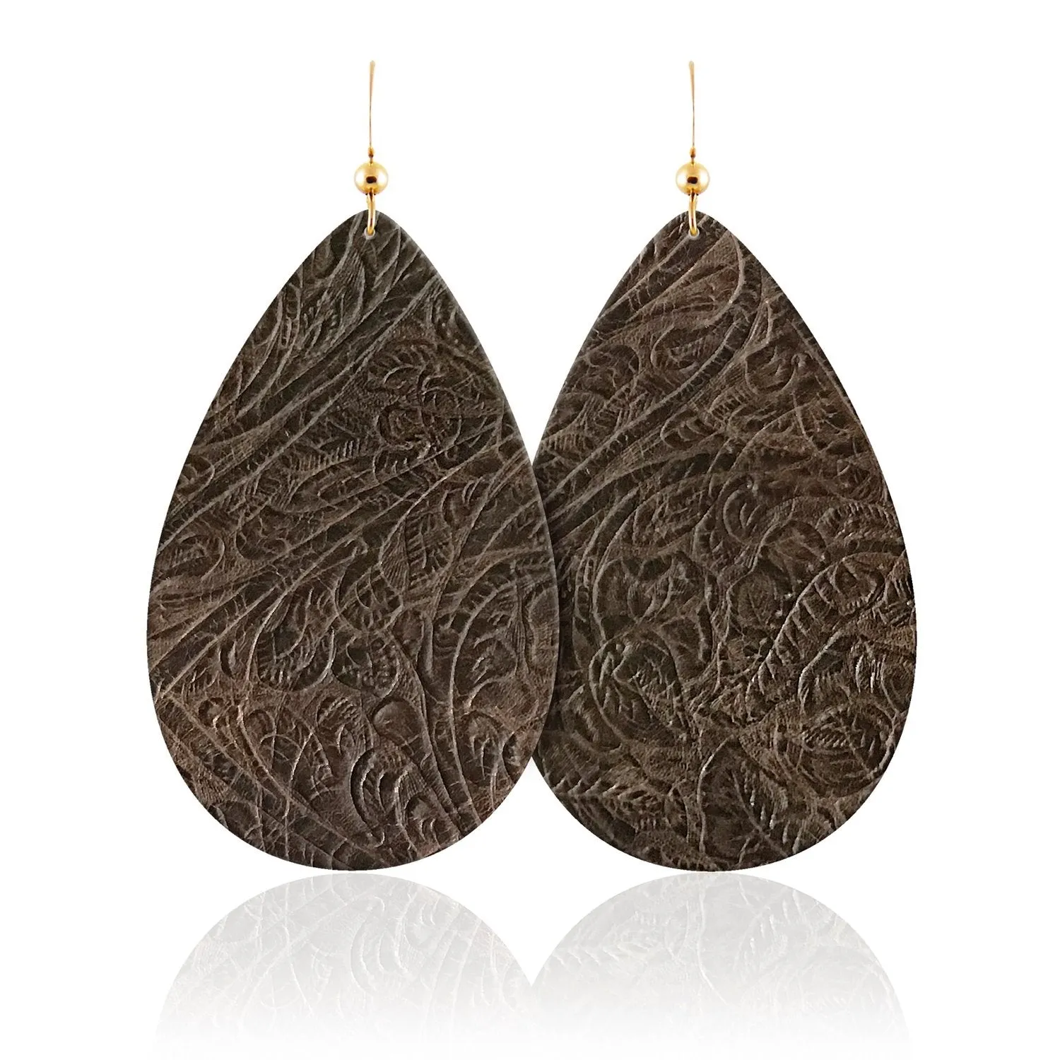 Sierra Teardrop Leather Earrings