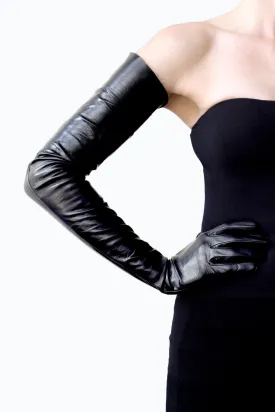 Signature long leather gloves