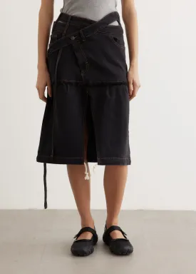 Signature Wrap Denim Skirt