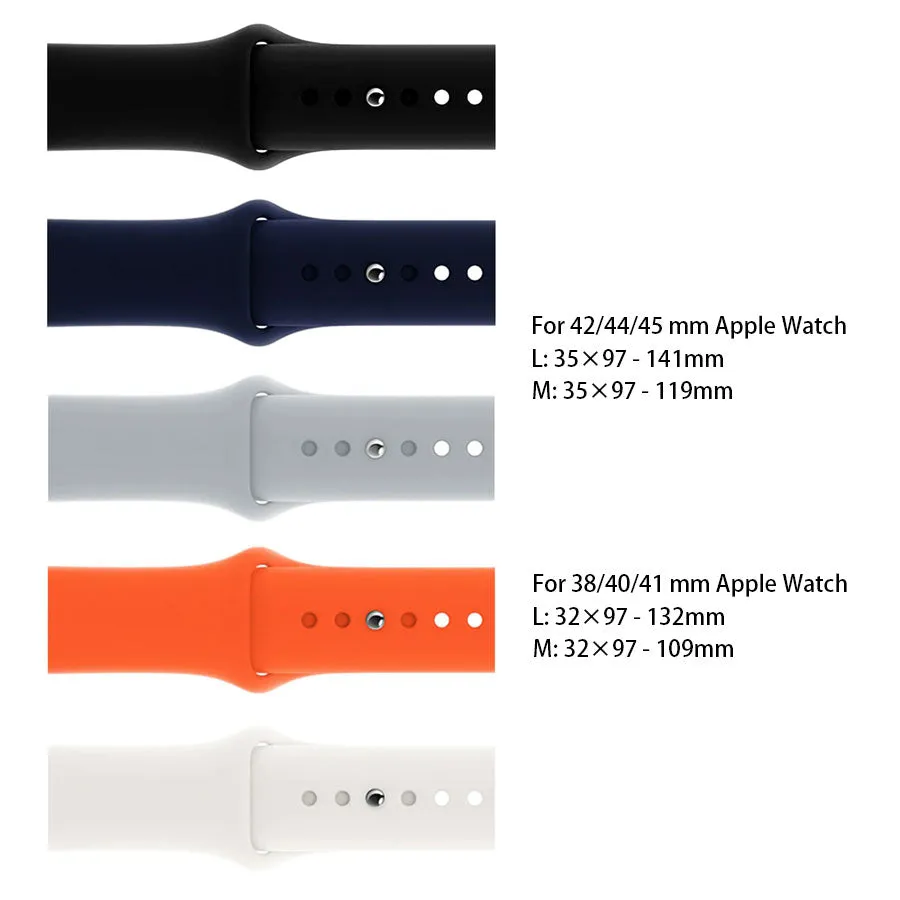 Silicone Sports Bands Compatible With Apple Watch Band for 42MM 44MM 45MM M/S-Orange