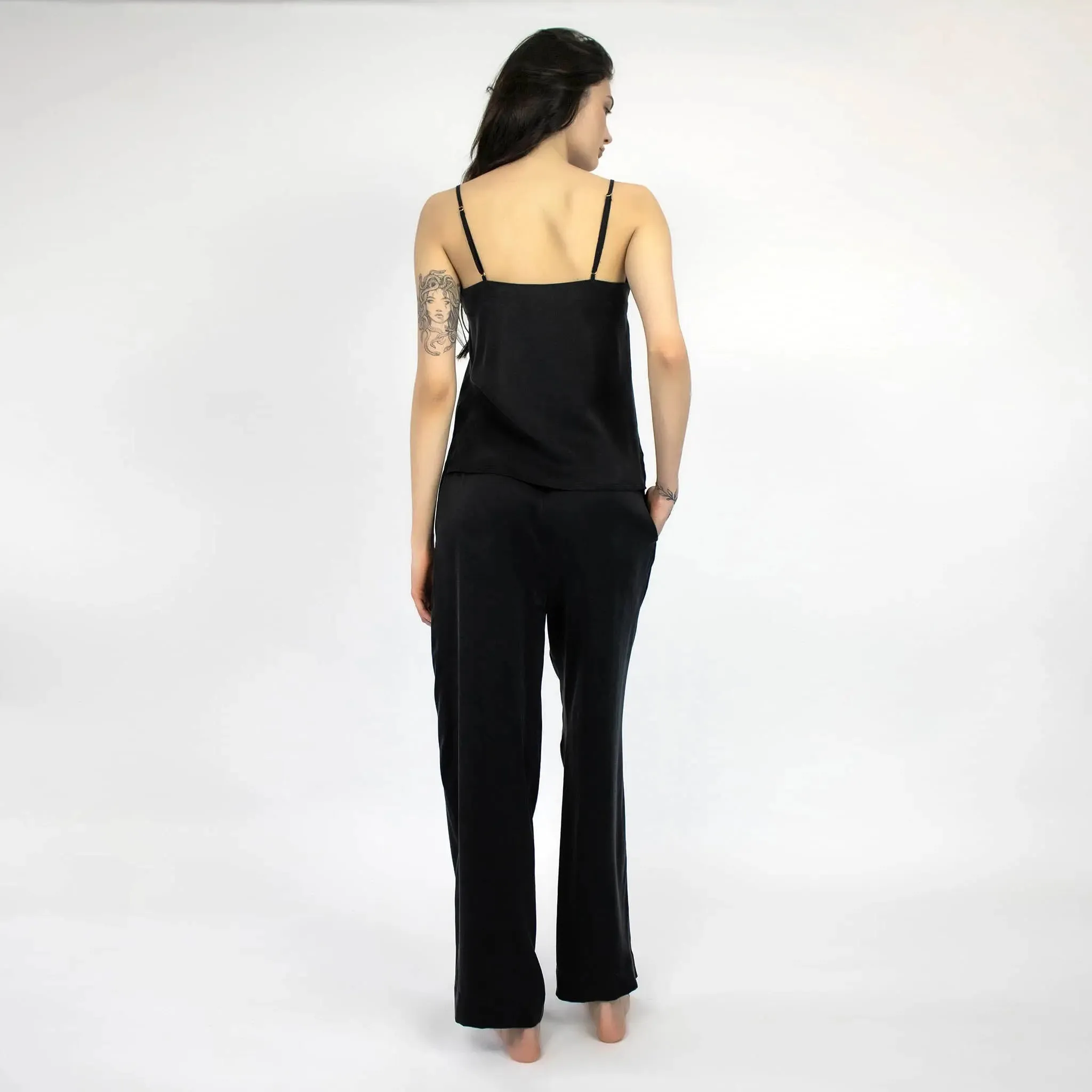 Silk Dreamscape Black Camisole