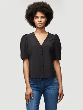 Silk Olivia Top -- Noir