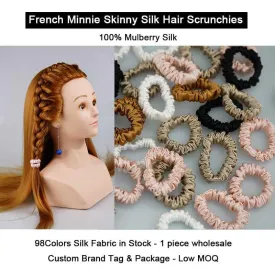 Silk Scrunchies French Minnie Skinny - custom and wholesale