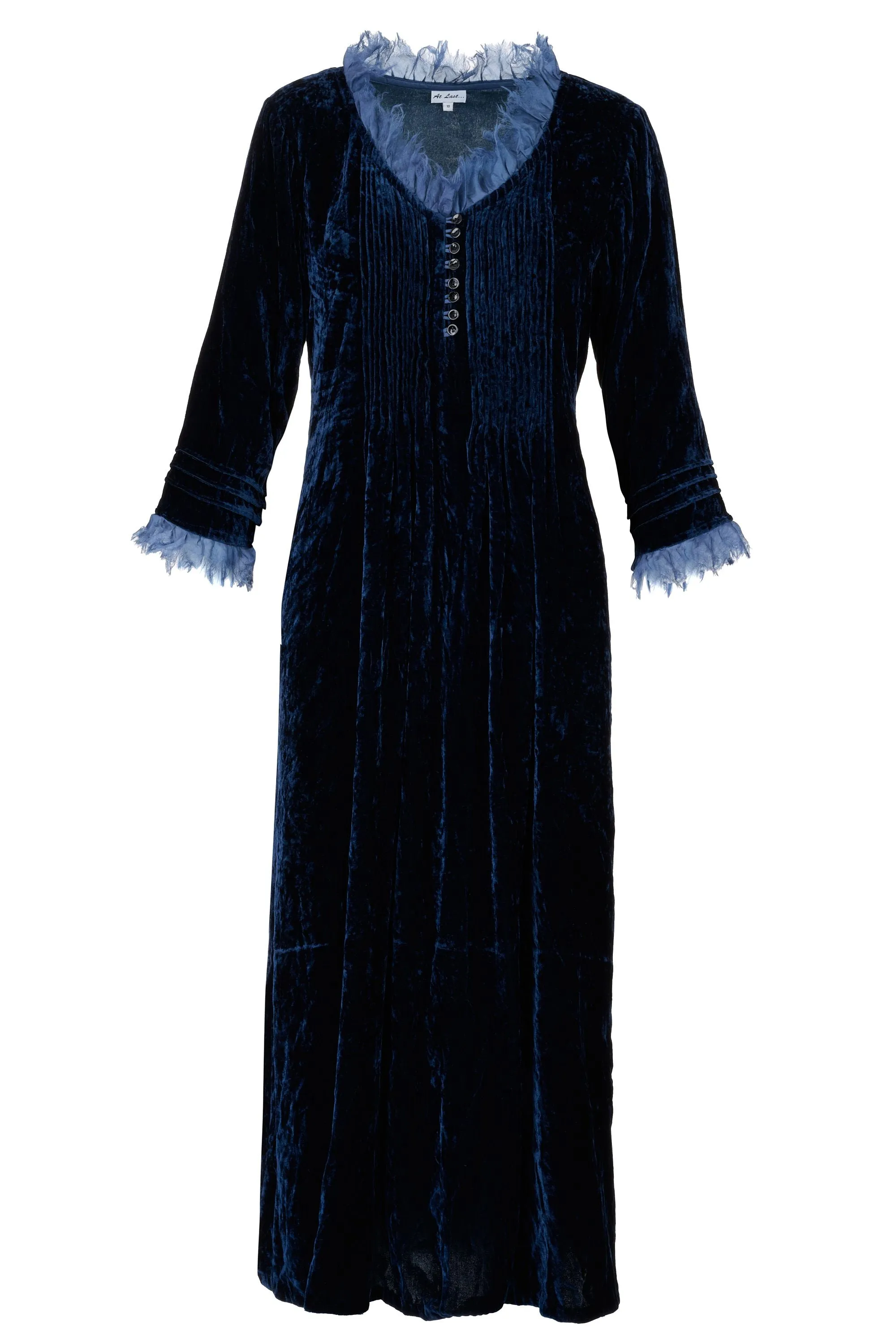 Silk Velvet Annabel Maxi Dress in Navy