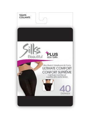 SILKS® BEAUTIFUL® Plus Semi-Opaque Tight | 40 Denier Lycra Tights - Plus Size