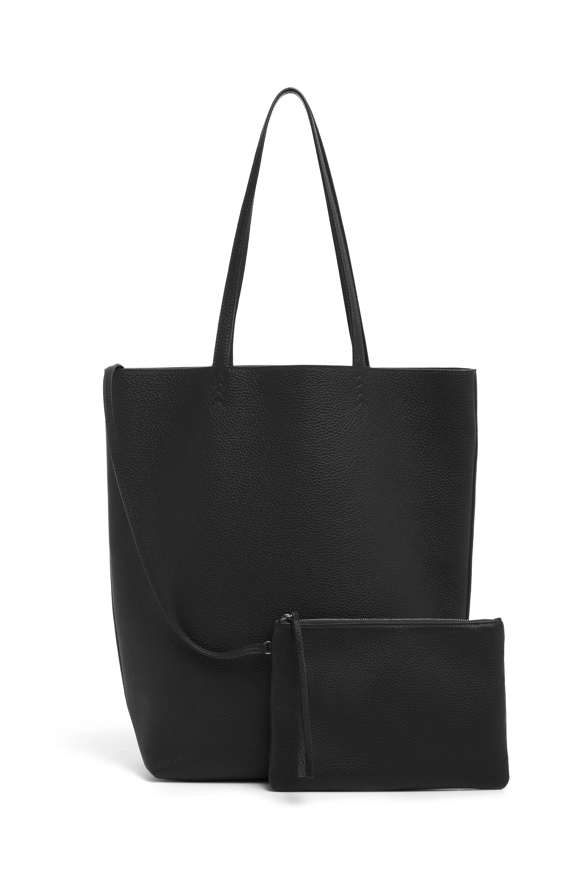 Sillbury Tote Bag in Black Textured Leather