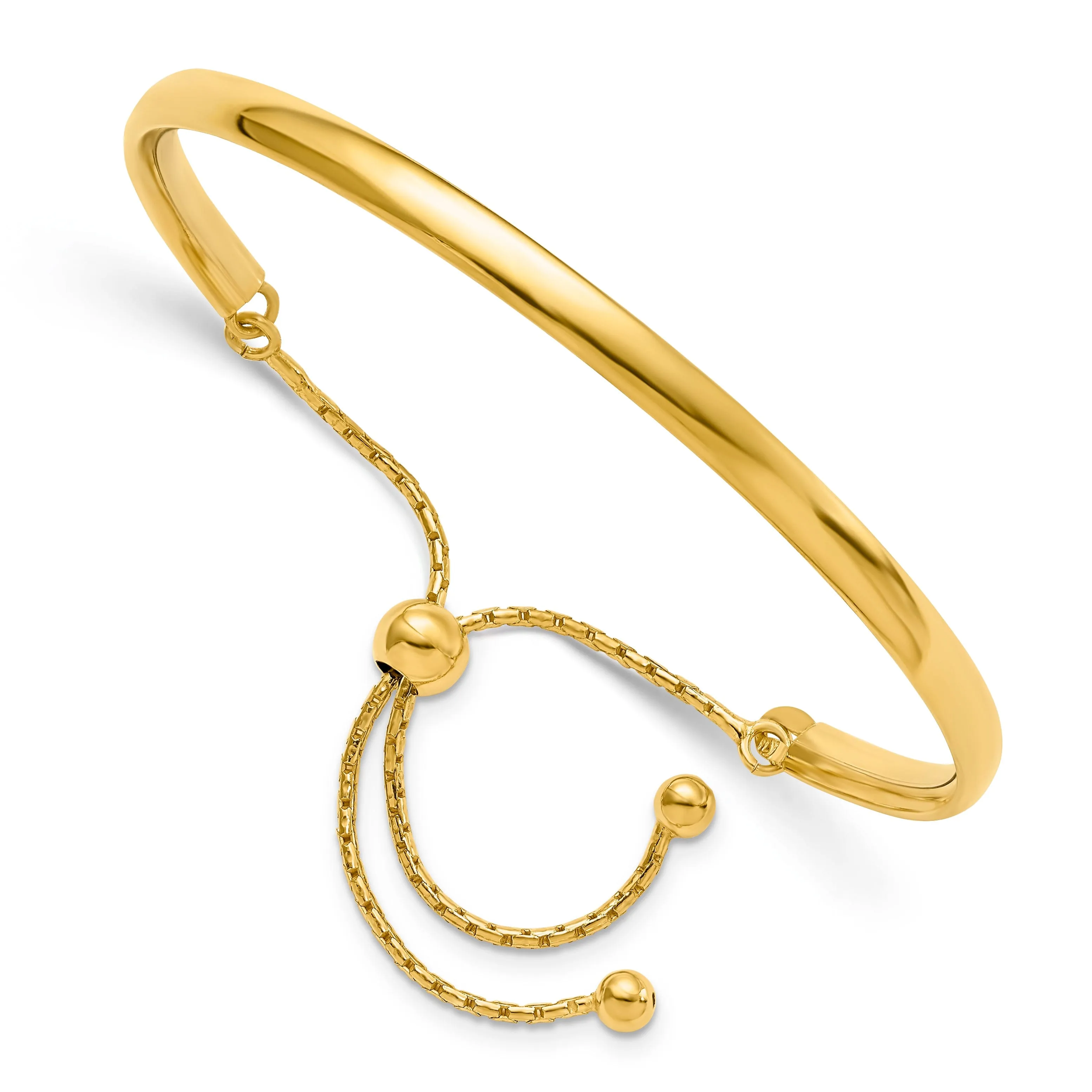 Silver Gold-plated Polished Adjustable Bangle