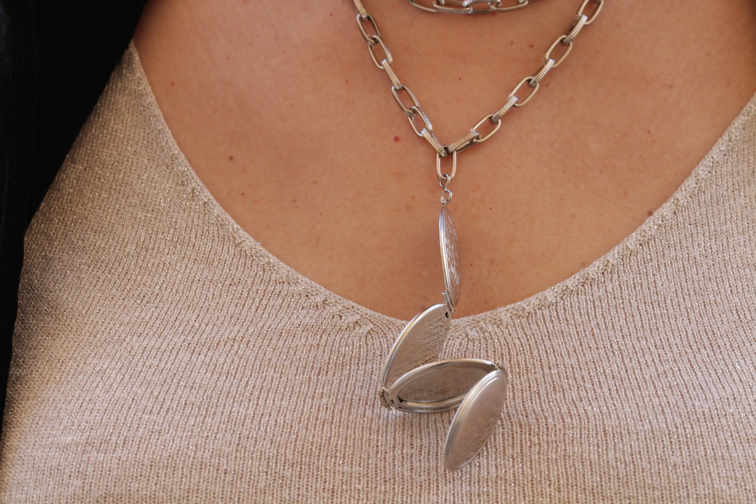 SILVER Locket Necklace