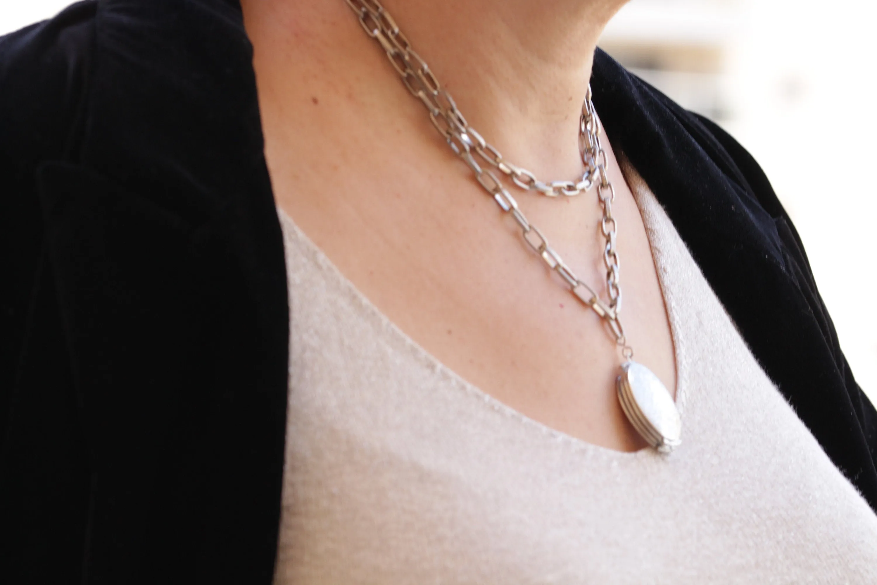 SILVER Locket Necklace