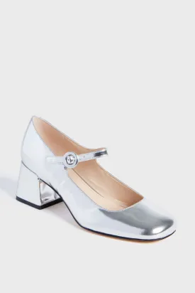 Silver Nessily Mary Jane Heels