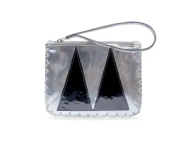 SILVER PATENT VIVIAN FLAT POUCH