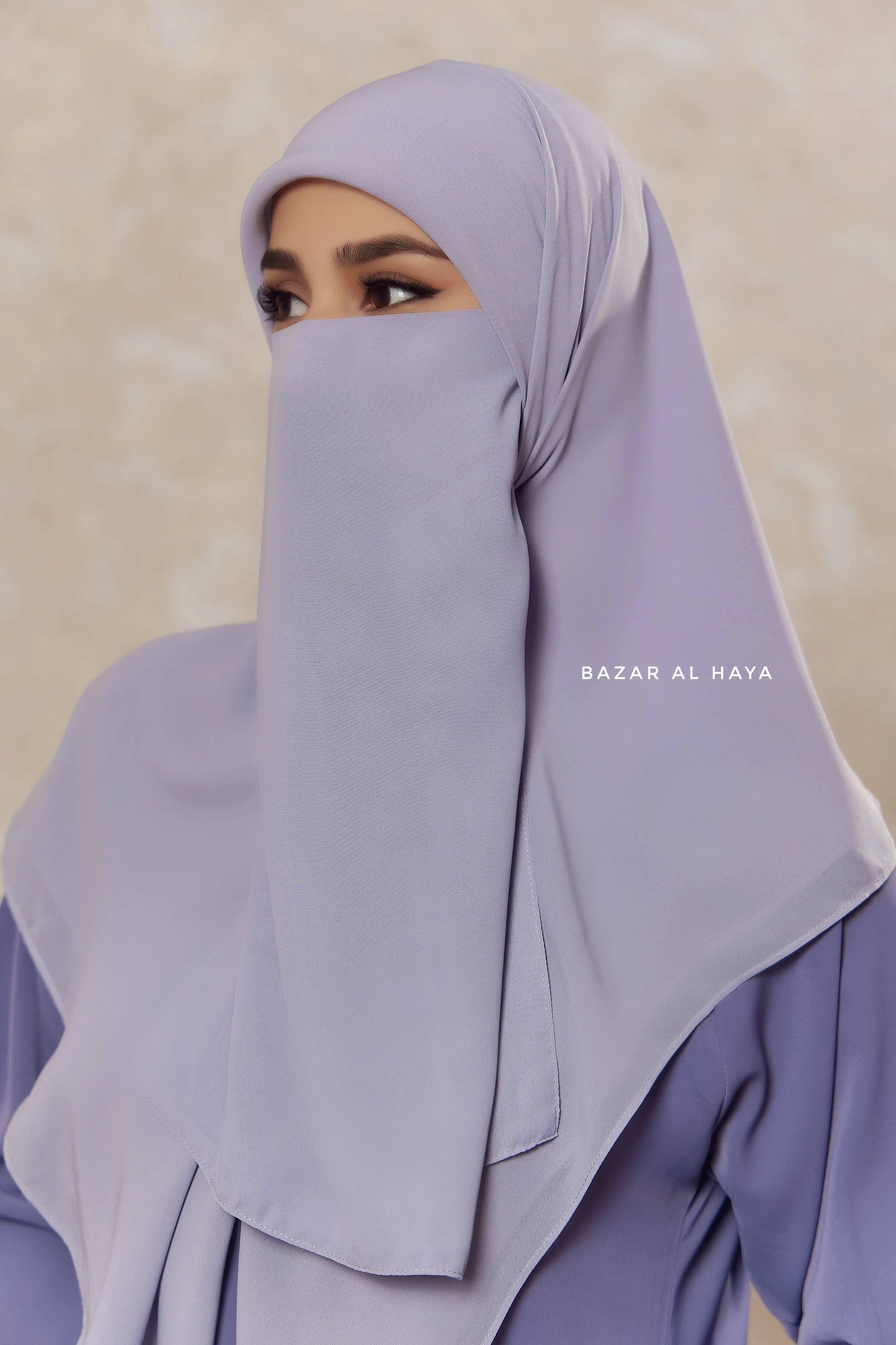 Silver Single Half Niqab - Super Breathable Veil