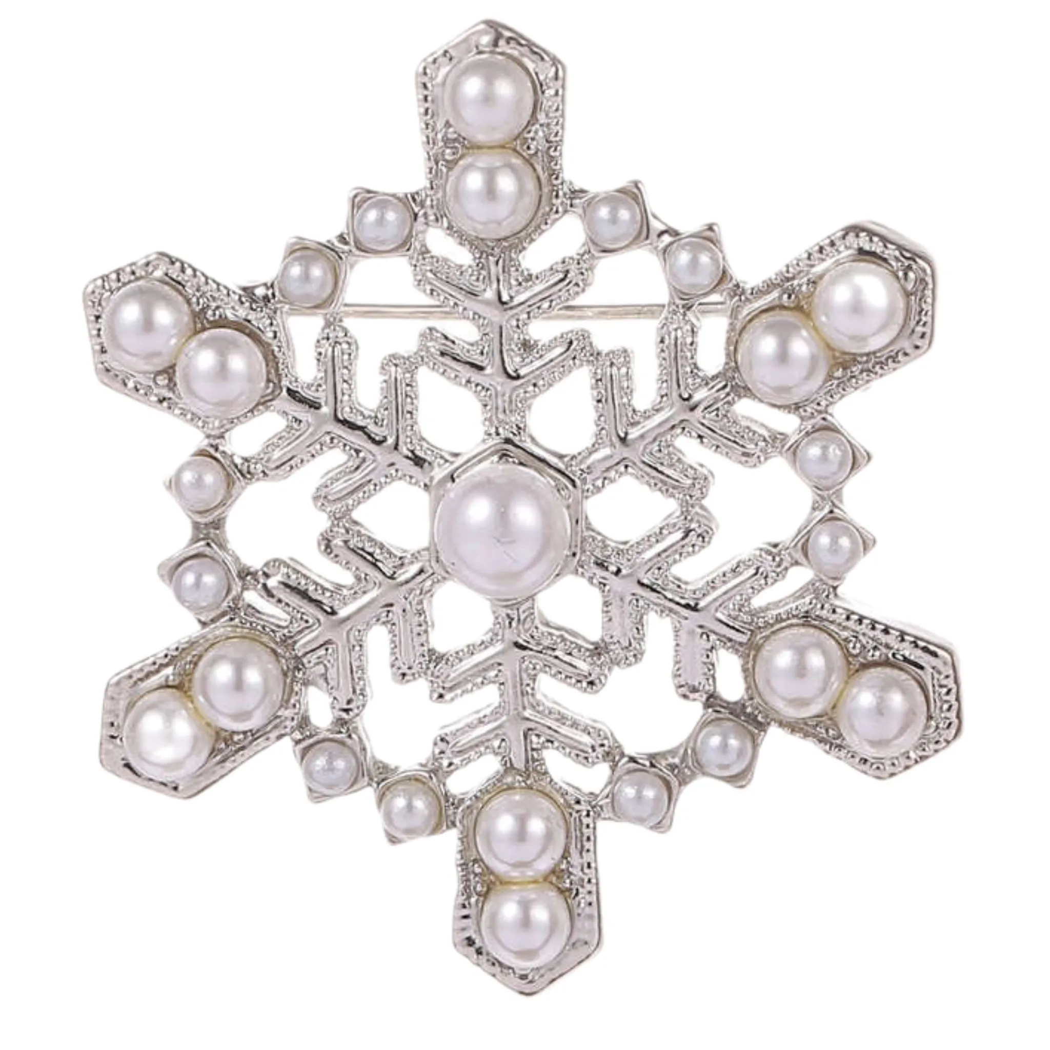 Silver Snowflake Brooch