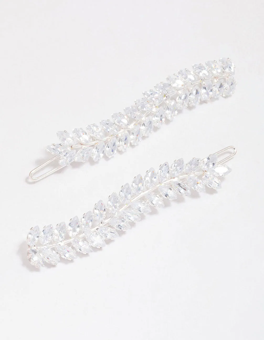 Silver Wavy Cubic Zirconia Vine Hair Clip Pack